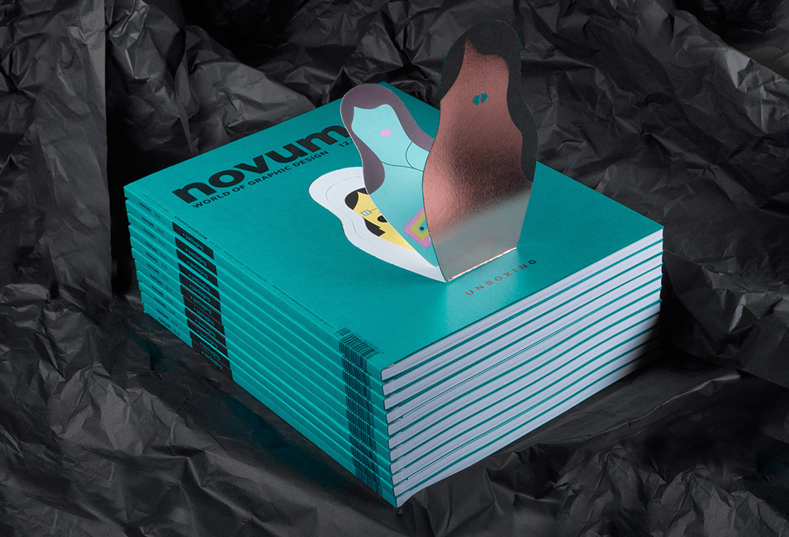 novum-Ausgabe: Design Magazin mit einem aufwendigen, dreidimensionalen Cover