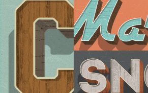 Retro 3D Wood Text Layer Styles