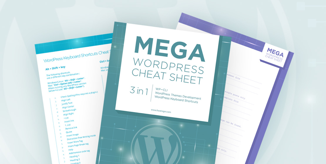 WordPress Cheat Sheet mit Tags, Funktionen und Tastaturkürzel zum Downloaden