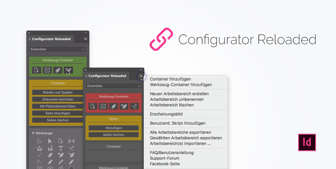 Configurator Reloaded - PlugIn zum Erstellen von Panels und Menüs in InDesign