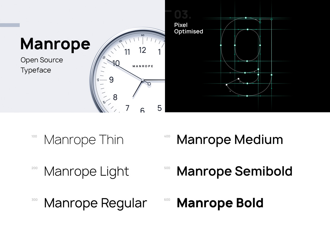 Manrope - Geometrische Sans-Serif-Schriftfamilie Open Source zum Downloaden
