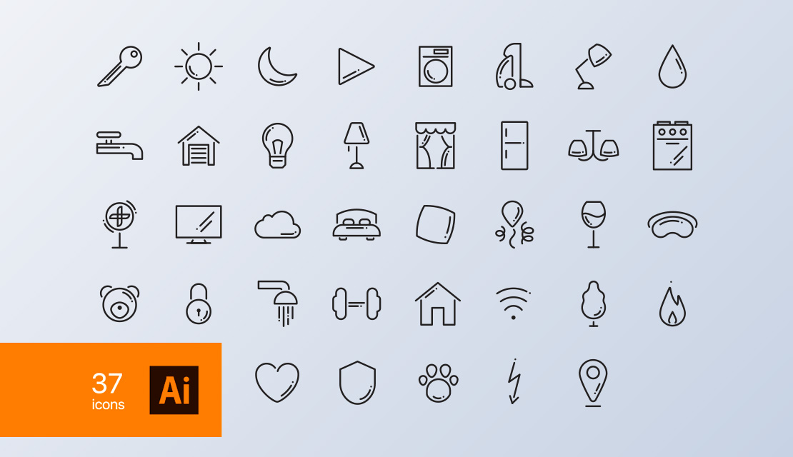Home Routine Icons - Symbole für Smart Home Geräte
