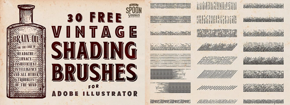 Vintage Shading Brushes für Adobe Illustrator