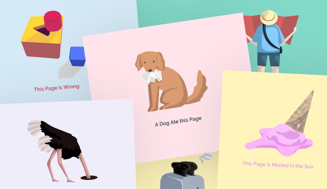 Kreative 404 Seiten - Die passenden Illustrationen findet man hier