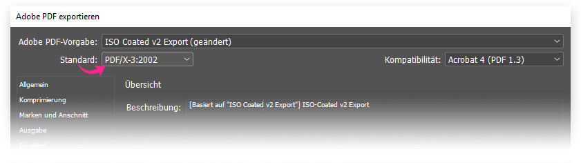 Zertifizierte PDF/X-Datei aus InDesign exportieren