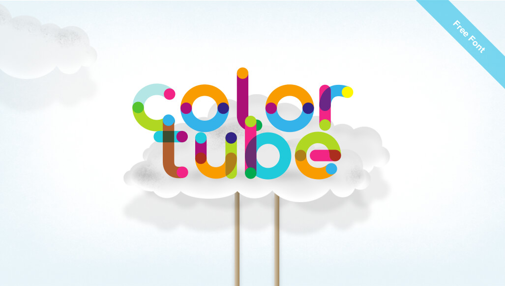 ColorTube Schriftart mit Regenbogen-Farben