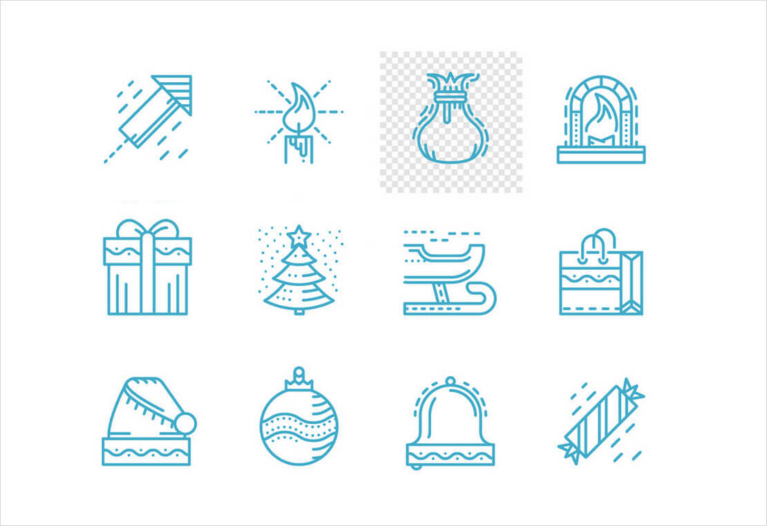 Weihnachts-Icons Line Vector