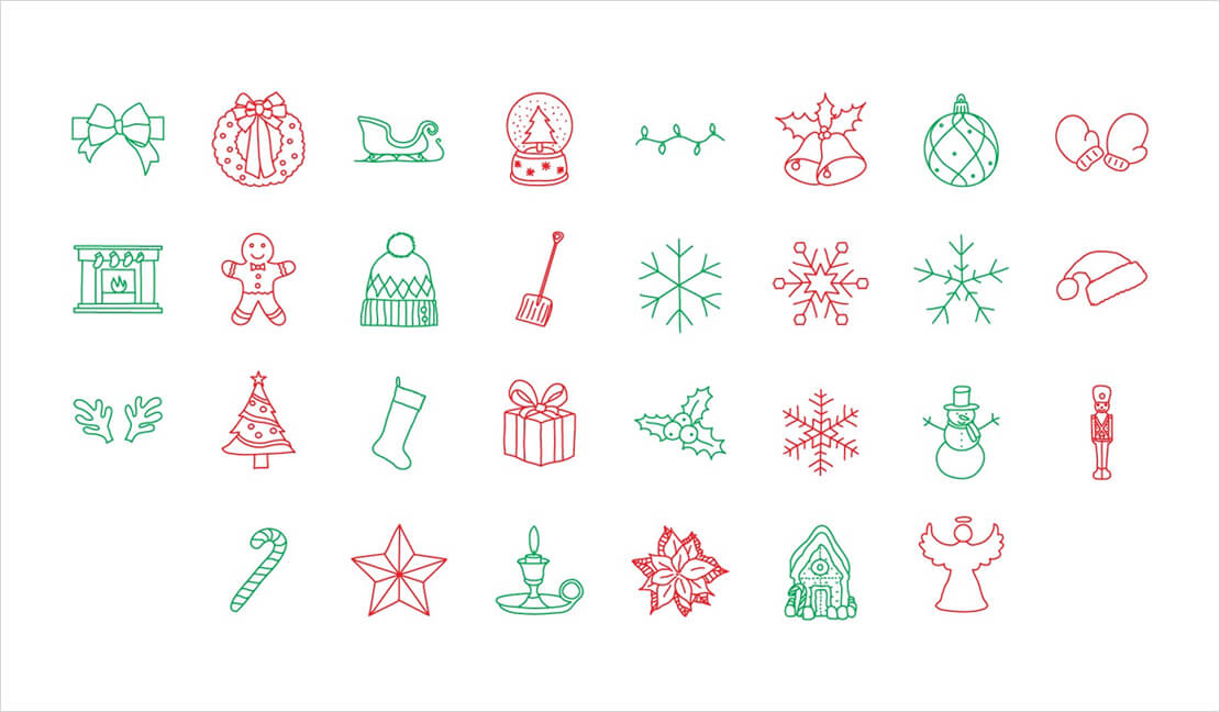 Weihnachts-Icons von Linseed