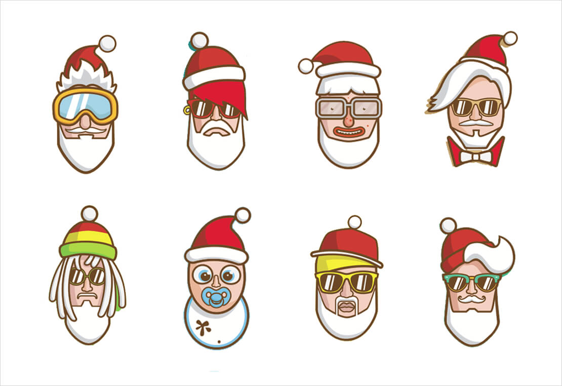 Weihnachts-Icons - Santa Clause with Swagg
