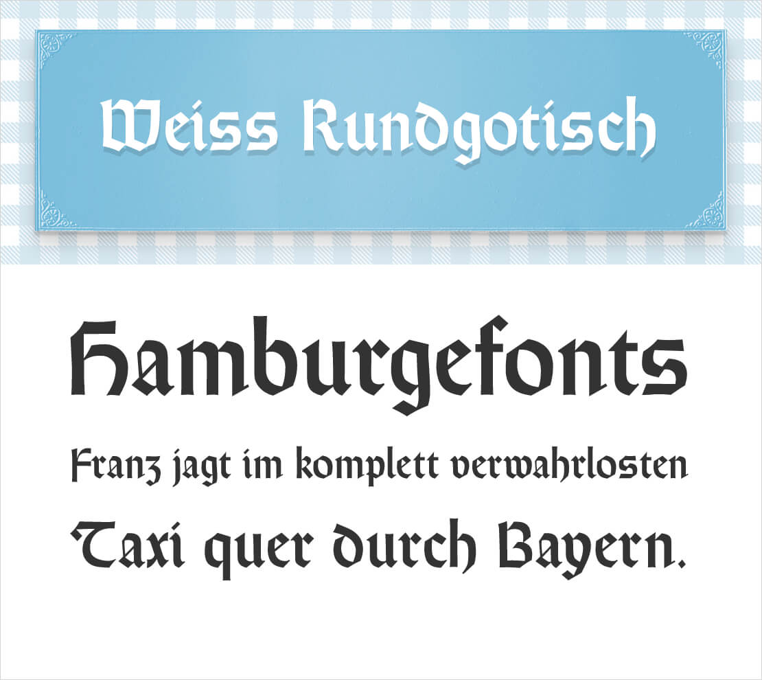 Altdeutsche Schrift Weiss Rundgotisch