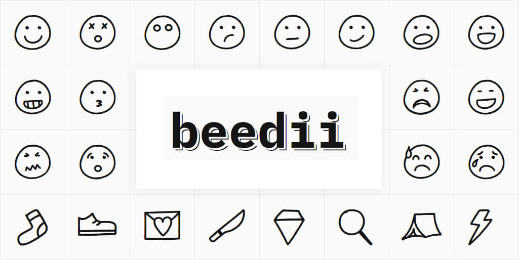 Handgezeichneter Emoji-Font beedii