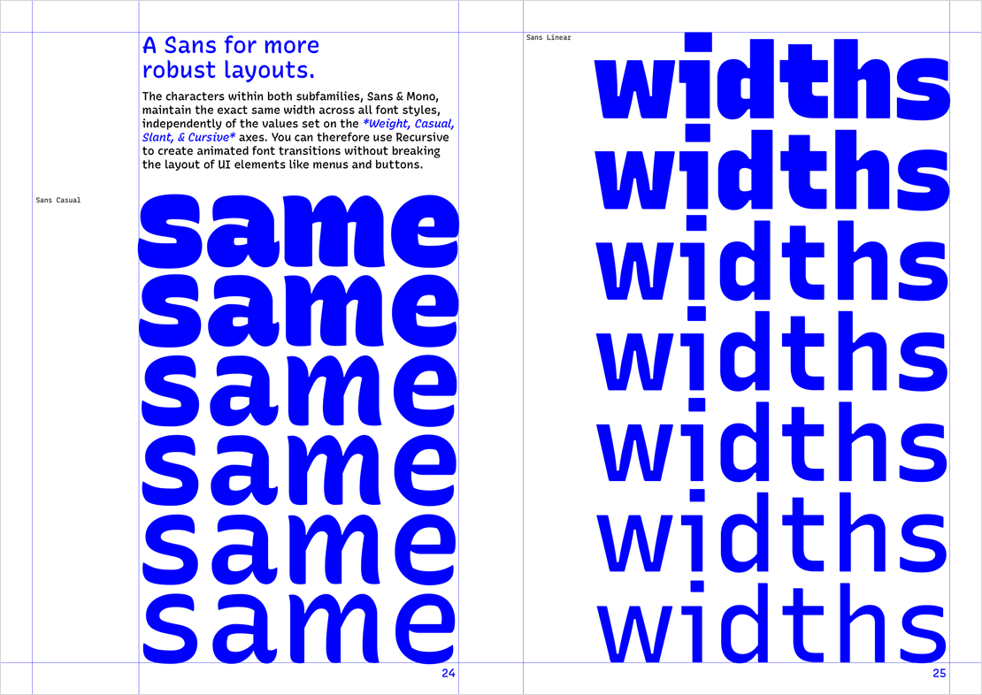 Variable Font same width