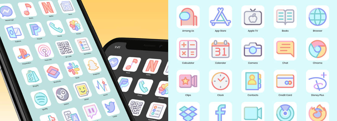 Flat Icons: Free iOS 14 Icon Set