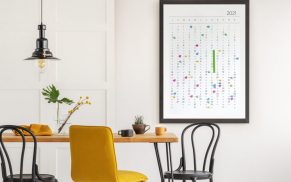 Design-Jahreskalender-Poster zum Wenden für 2021