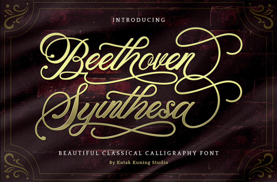 Verschnörkelte Schrift Beethoven Syinthesa