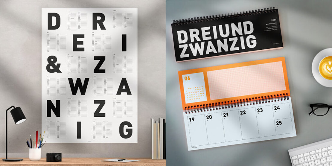 Fox and Poet Typografischer Kalender 2023