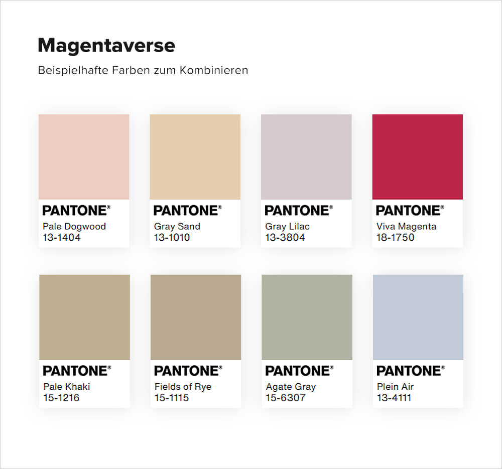 Magentaverse: Die Pantone Farbe des Jahres 2023 in Kombination mit weiteren Farben