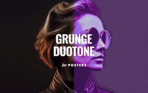 Free Font Grunge Duotone Poster Effect