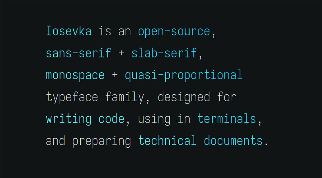 Iosevka Monospace Coding Font