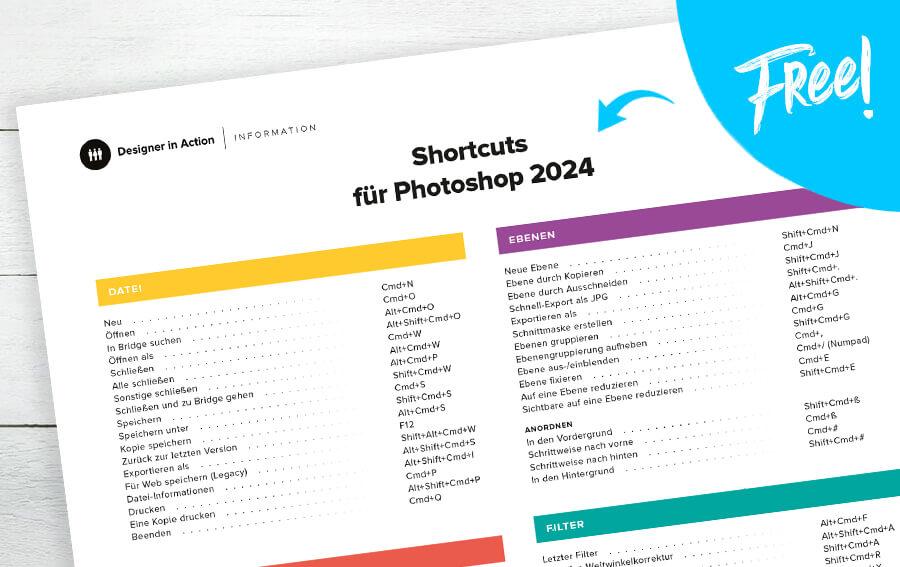 Photoshop 2024 Shortcuts Deutsch