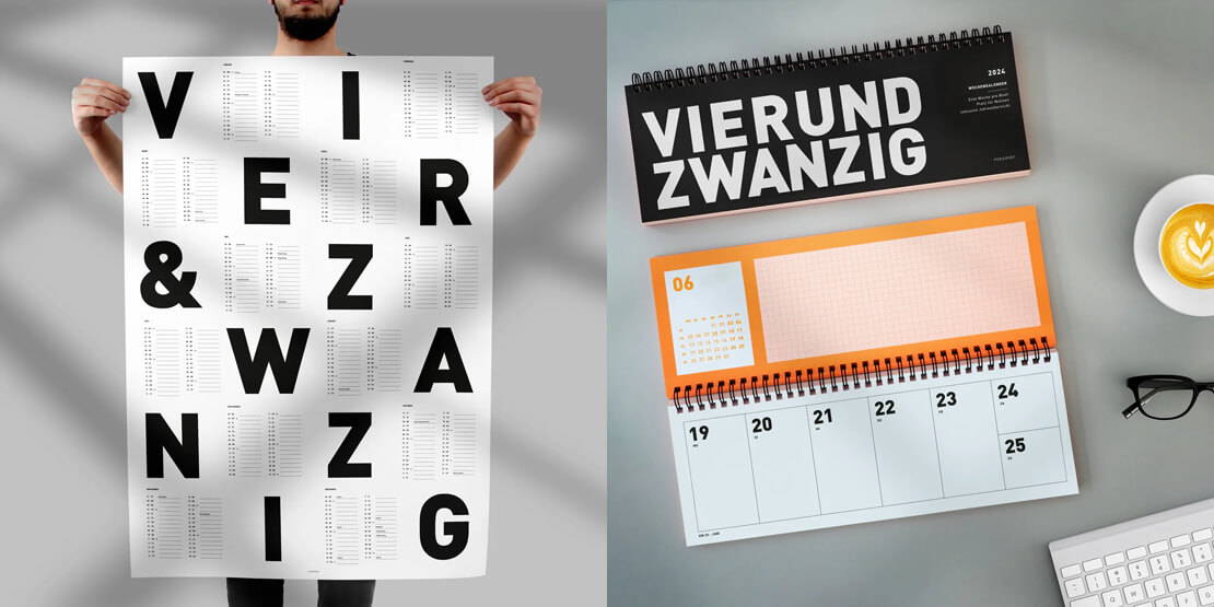 Fox and Poet Typografischer Kalender 2024
