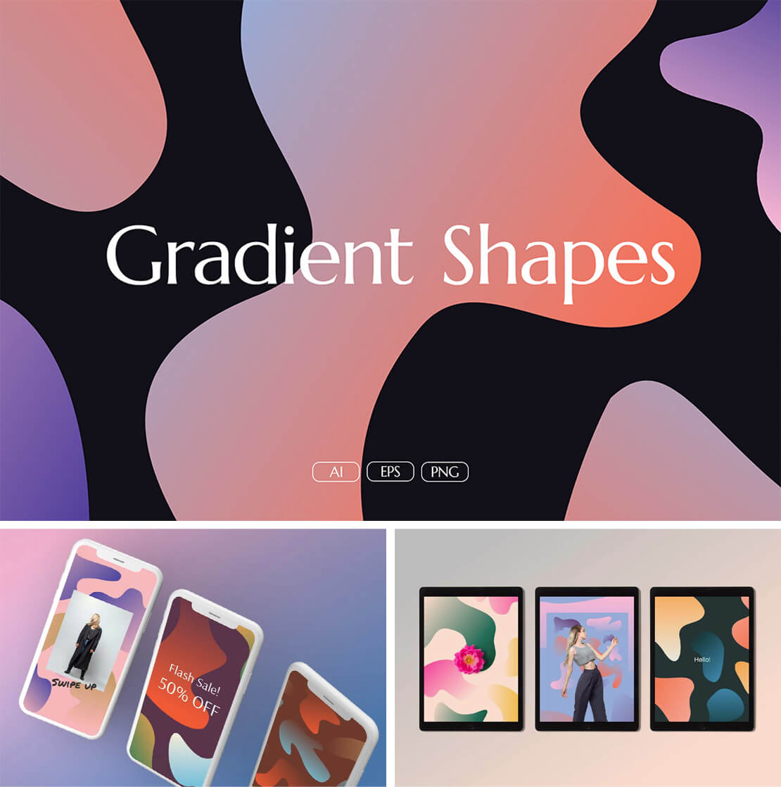 Abstract Gradient Shapes zum Downloaden
