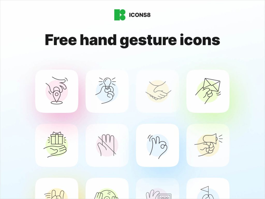 Gesten-Icons: Sammlung für Kreative zum Downloaden