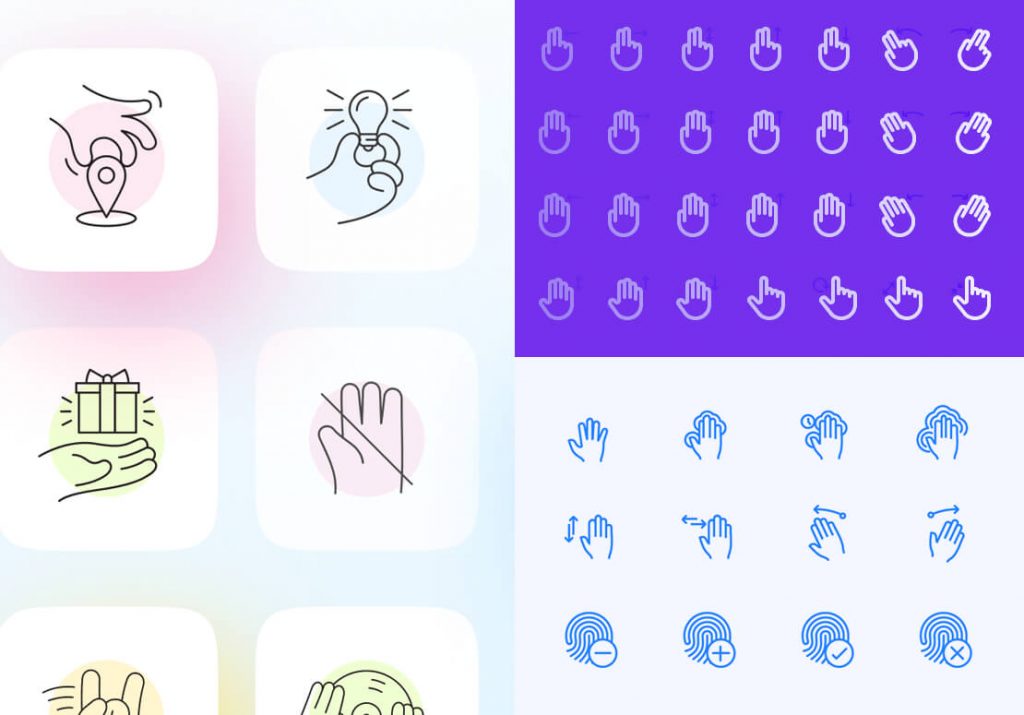 Gesten-Icons: Sammlung für Kreative zum Downloaden