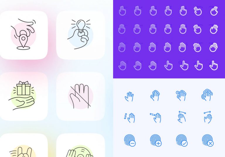 Gesten-Icons: Sammlung für Kreative zum Downloaden