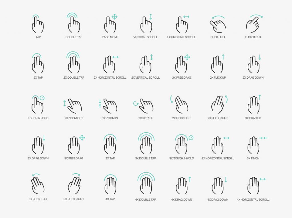 Gesten-Icons: Sammlung für Kreative zum Downloaden