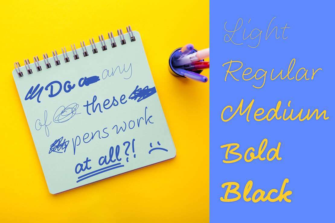 Schriftschnitte der Fineliner-Schriftart »LiebeHeide«