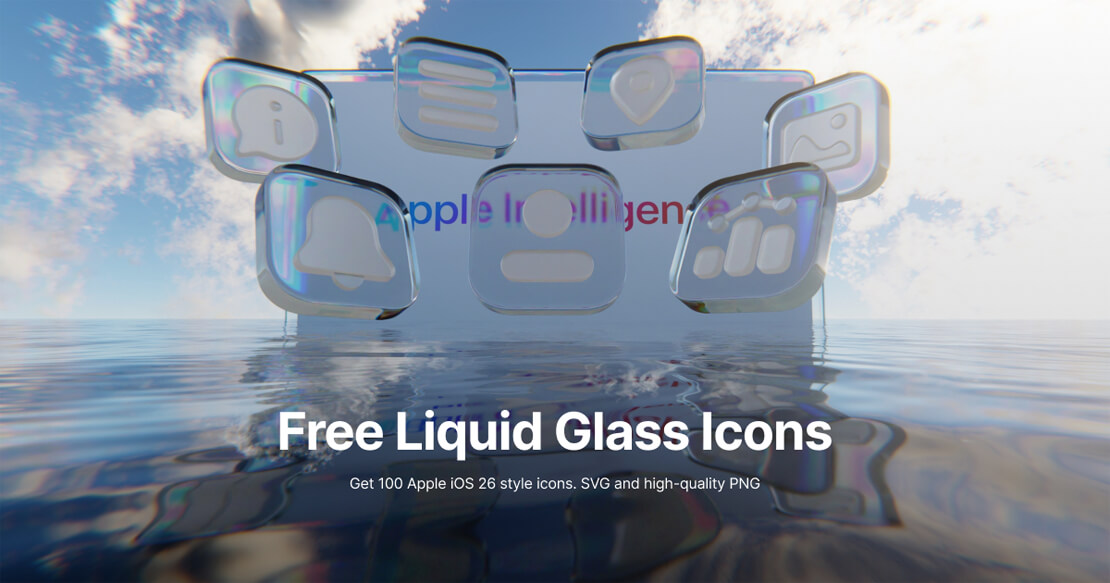 Kostenlose Liquid Glass Icons
