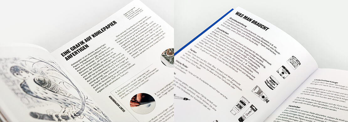 Seiten aus dem Druckgrafik-Buch