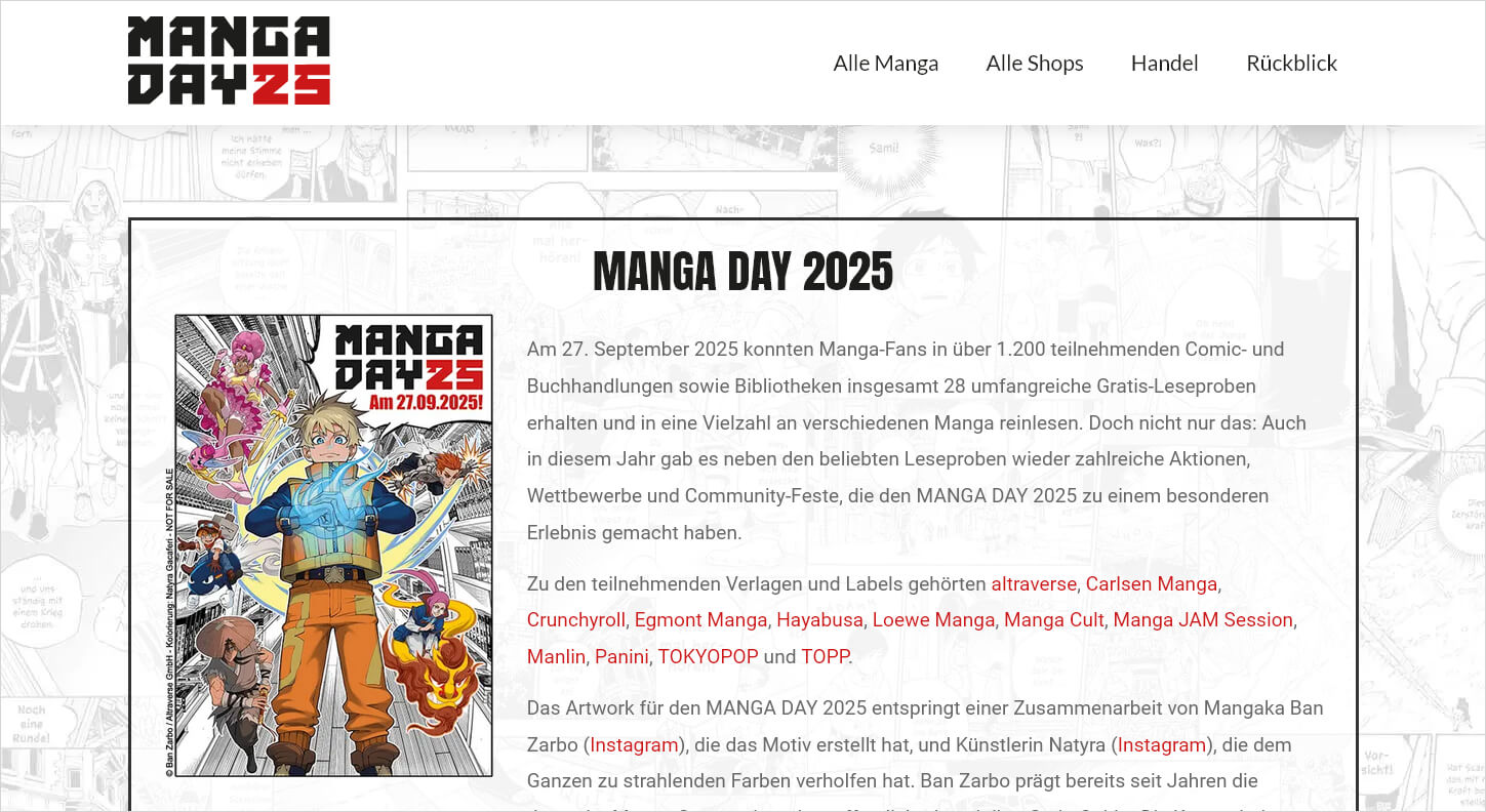 Manga Day Event Plakat