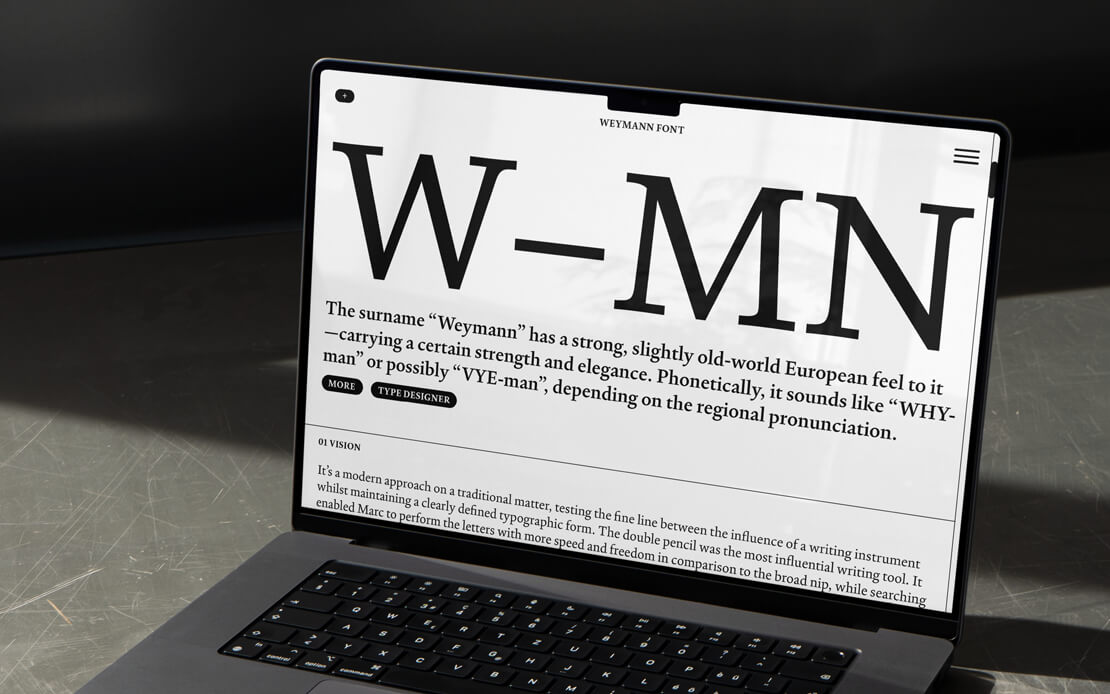 Weymann Serif Schriftart auf Bildschirm