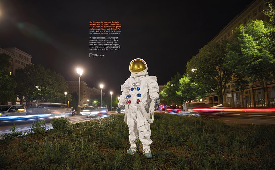 Protetestonaut Illegales Autorennen