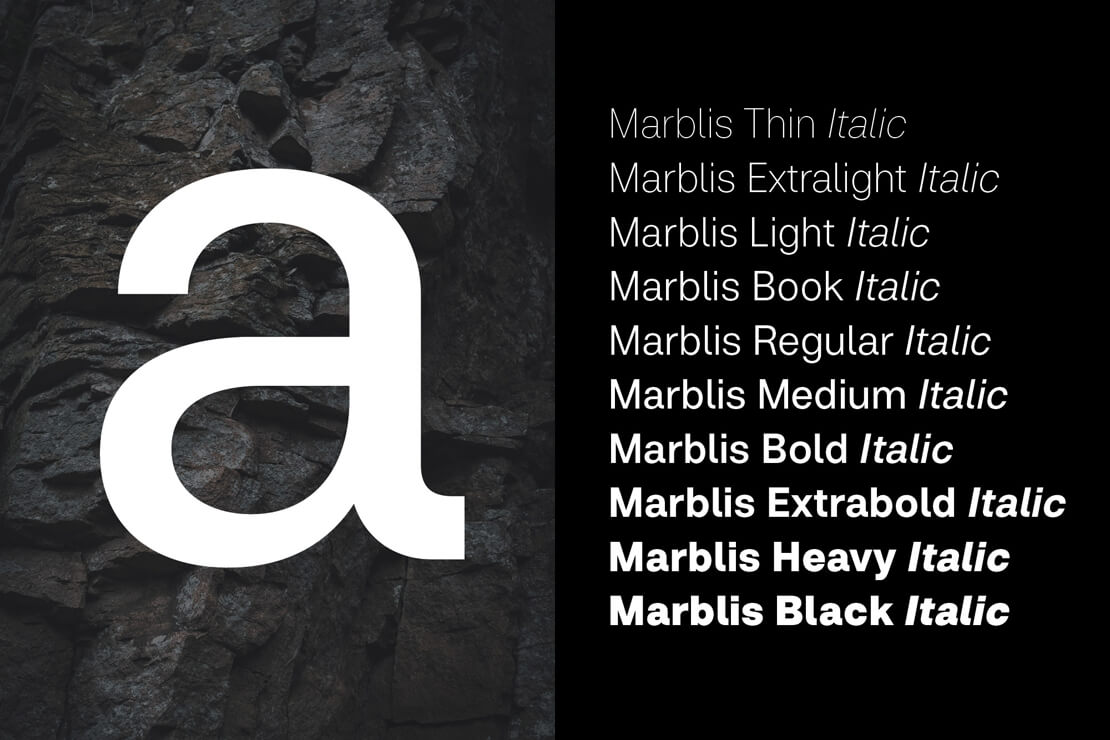 Schriftschnitte der Marblis