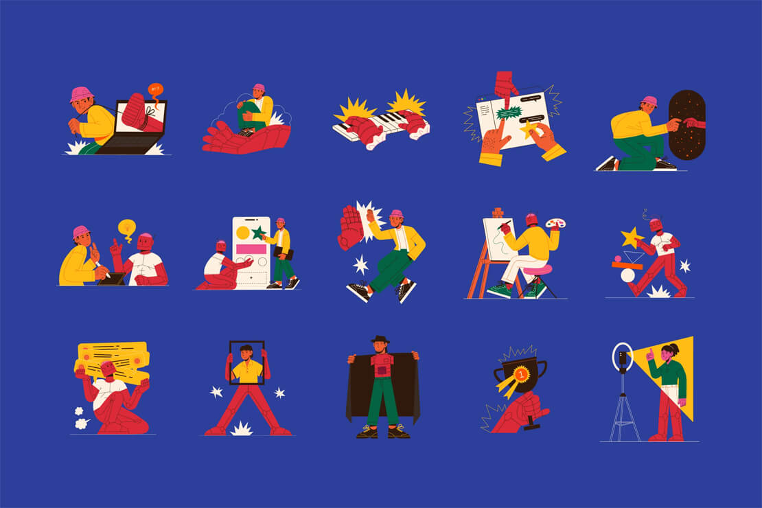 Mensch und KI Illustrationen