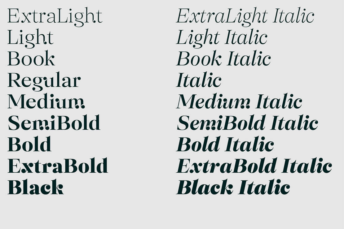 Selestin Schriftschnitte