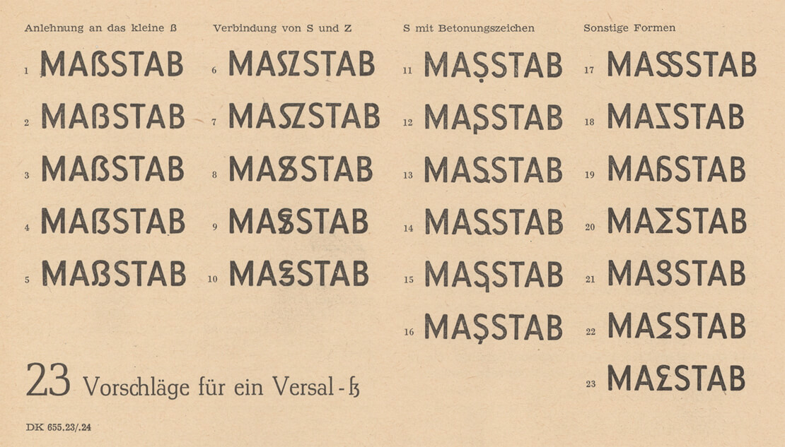 DDR-Entwürfe Eszett