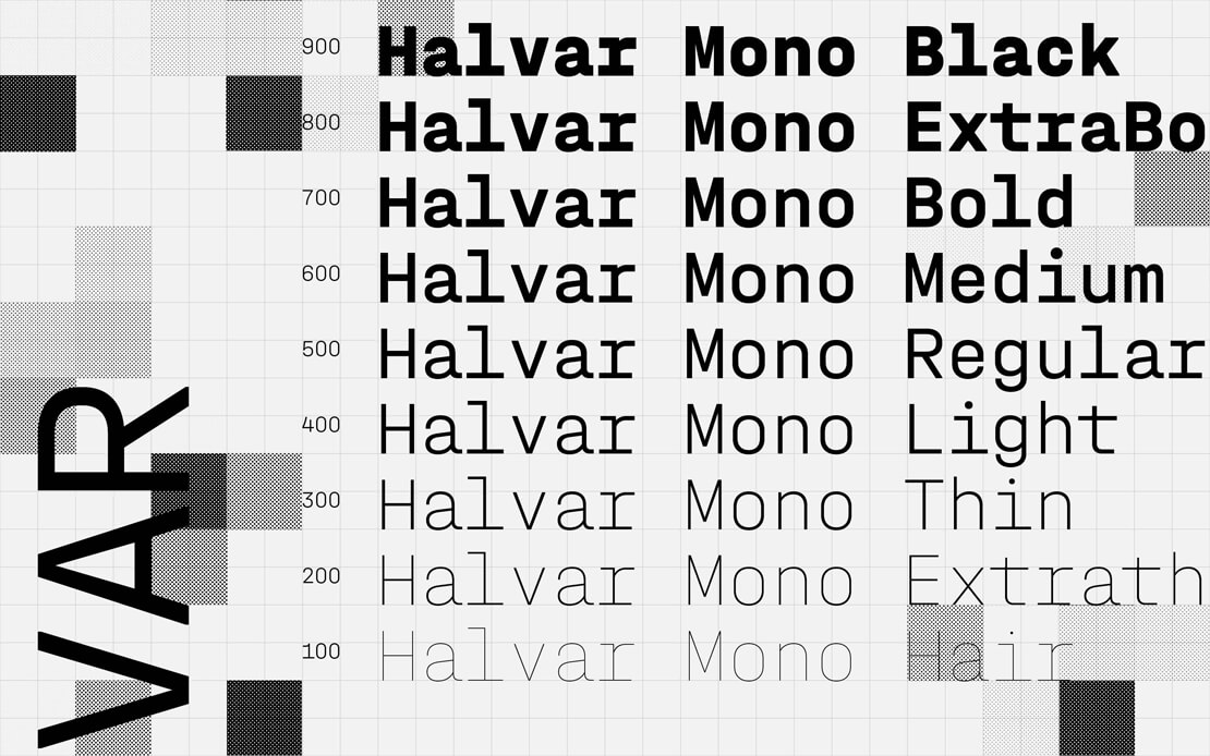 Halvar Mono Schriftschnitte