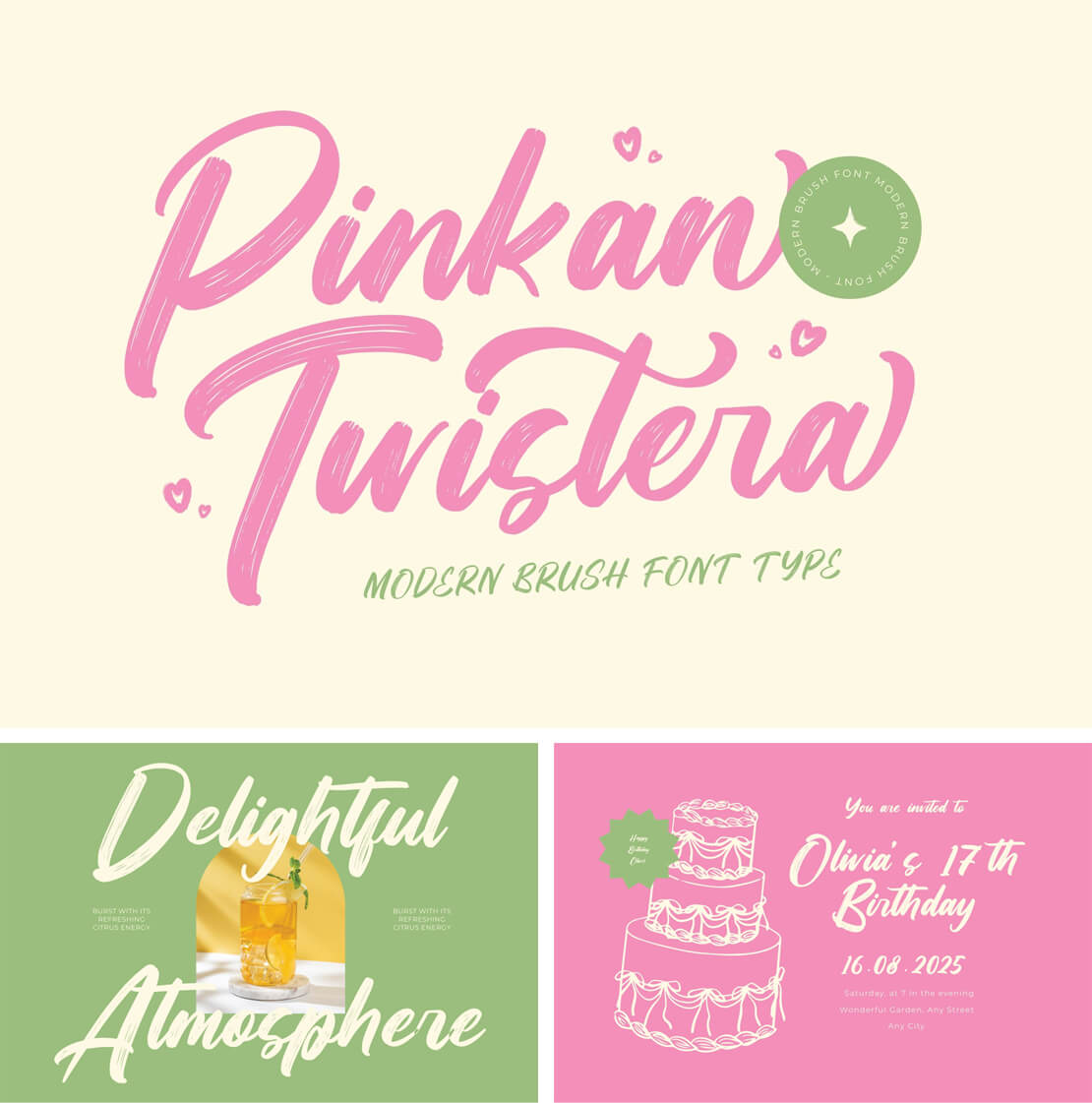 Pinkan Twistera Brush Font
