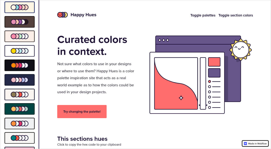 Curated Colors mit Happy Hues